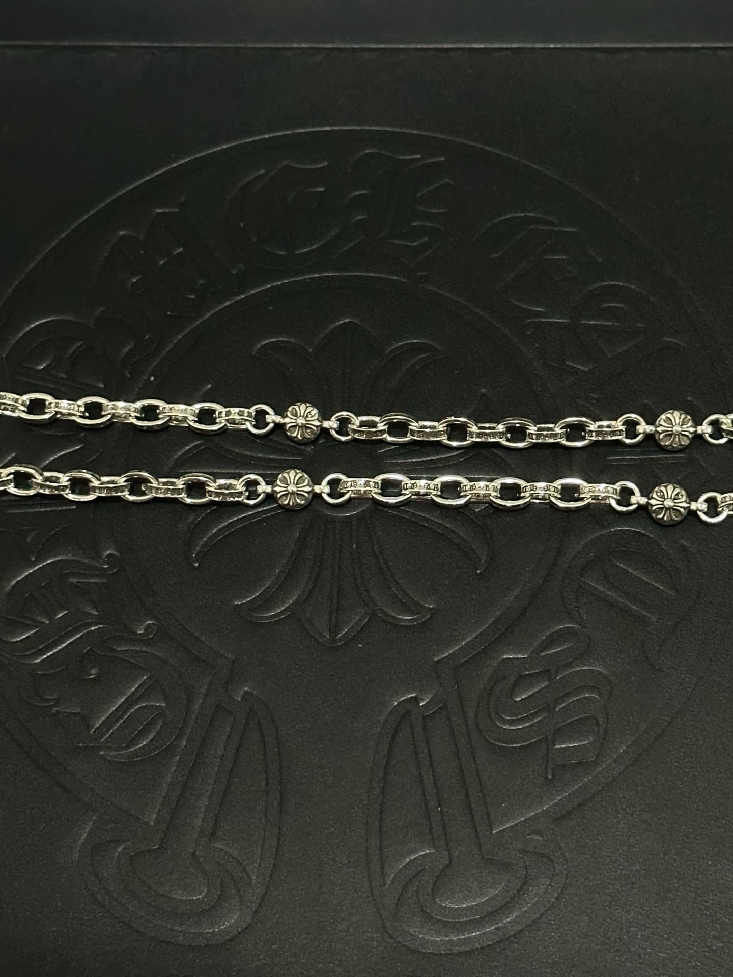 Chrome Hearts Silver Fleur-de-lis Dog Tag Necklace